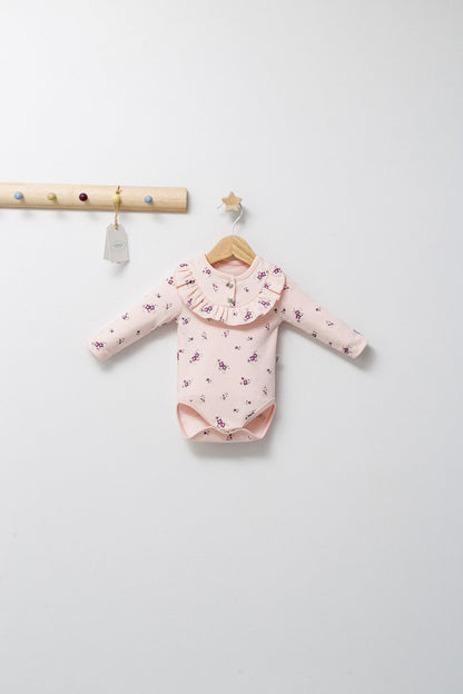 Set de 2 body-uri cu volanase pentru nou nascuti Paris, Tongs baby, roz