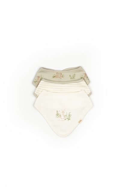 Set de 3 bavete pentru nou nascut, 100% bumbac organic, Rabbit, BabyCosy