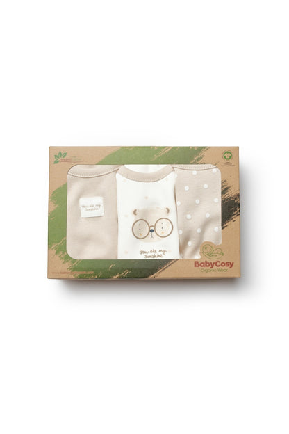 Set de 3 body TeddyBear, BabyCosy, 100% bumbac