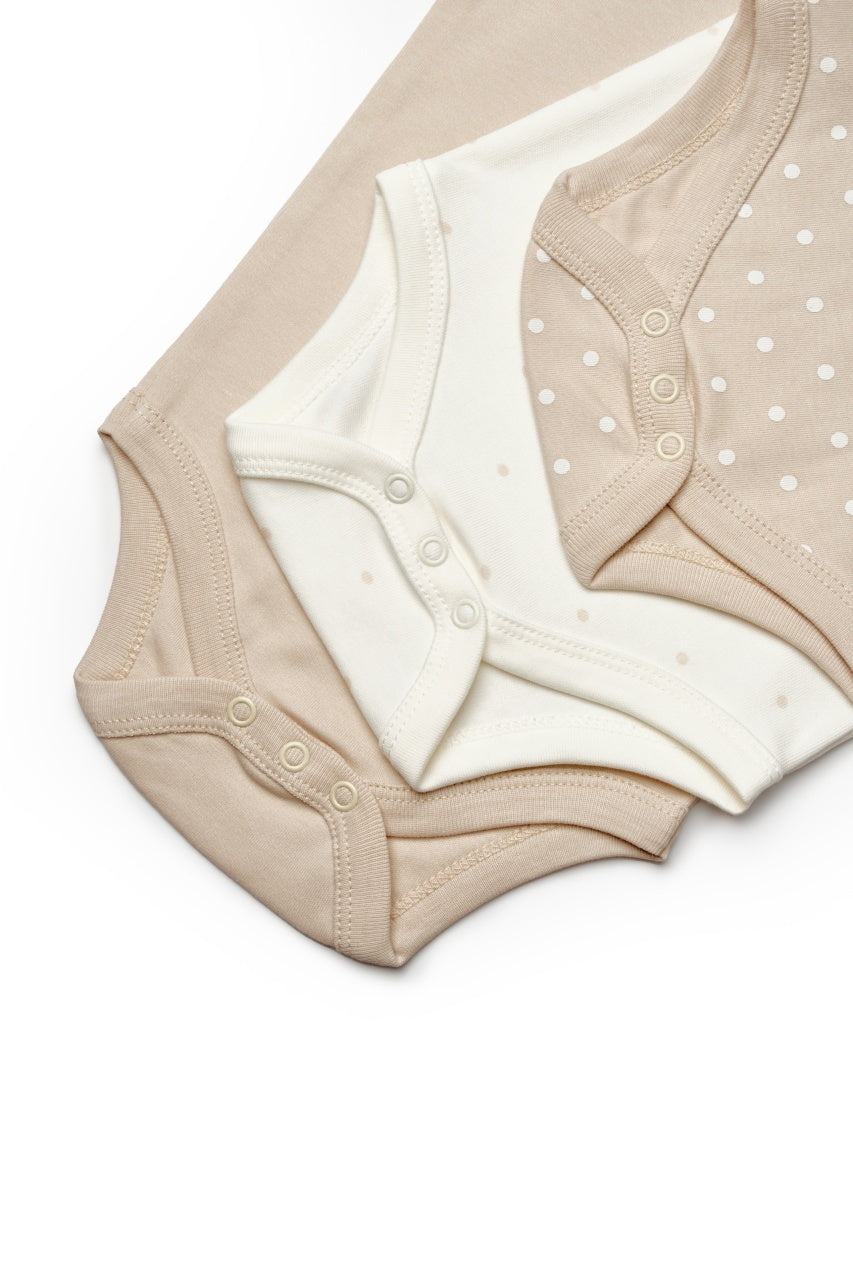 Set de 3 body TeddyBear, BabyCosy, 100% bumbac