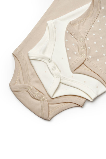 Set de 3 body TeddyBear, BabyCosy, 100% bumbac