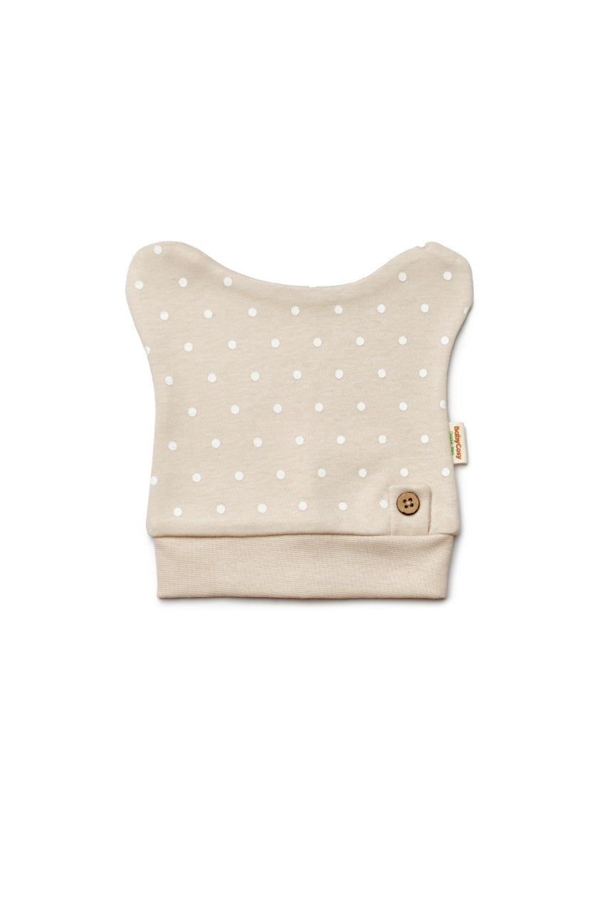 Set de 3 caciulite pentru nou nascut, 100% bumbac organic, TeddyBear, BabyCosy