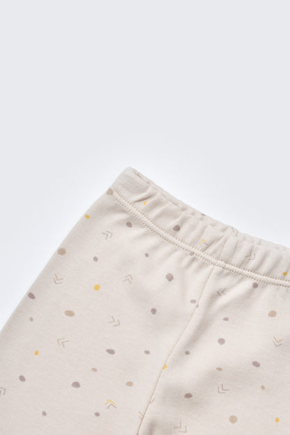 Set de 5 piese pentru nou nascut - 100% bumbac organic - Crem cu buline, BabyCosy