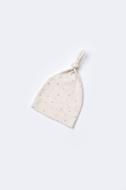 Set de 5 piese pentru nou nascut - 100% bumbac organic - Crem cu buline, BabyCosy
