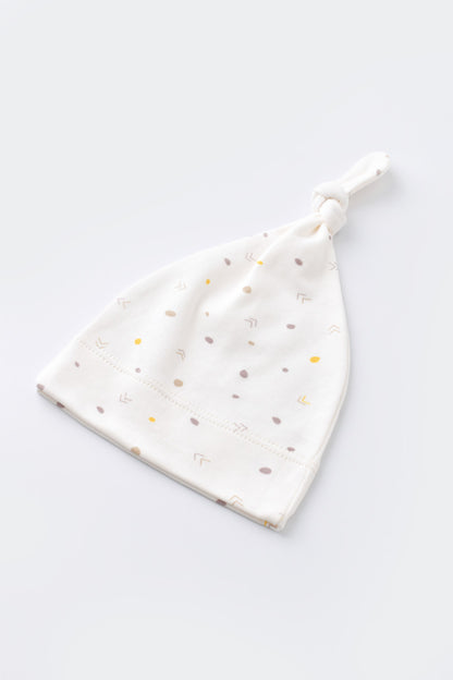 Set de 5 piese pentru nou nascut - 100% bumbac organic - Ecru cu buline, BabyCosy