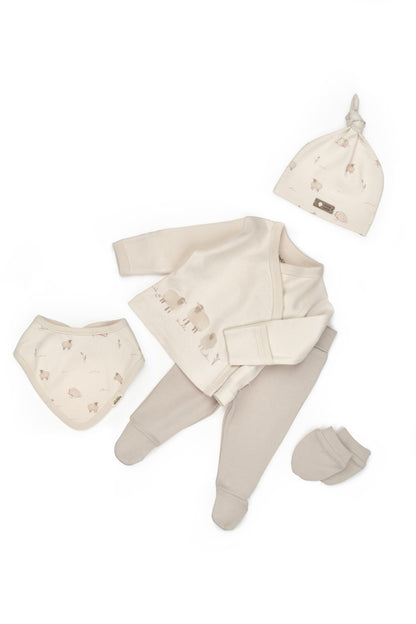 Set de 5 piese pentru nou nascut, Lamb, BabyCosy