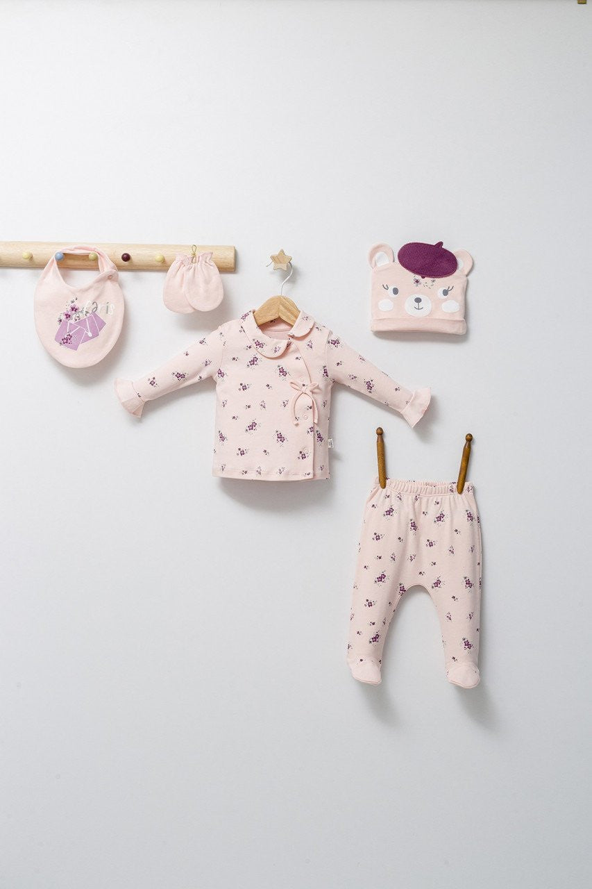 Set de 5 piese pentru nou nascut Paris Love, Tongs baby