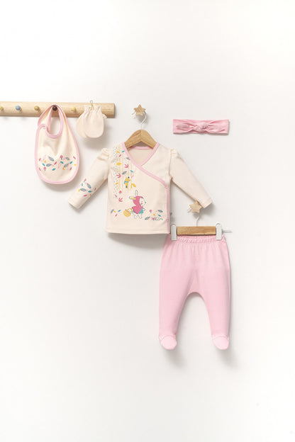 Set de 5 piese pentru nou nascut Scufita rosie, Tongs baby