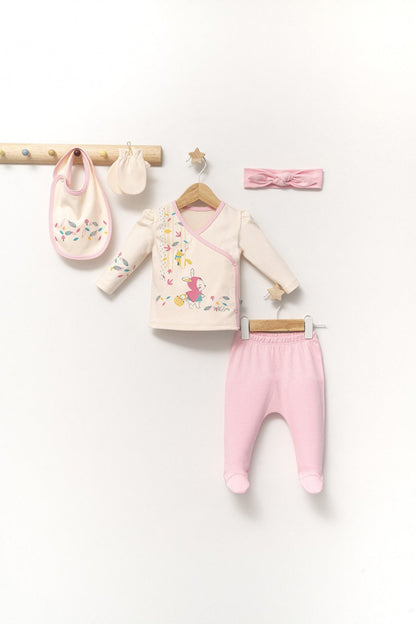 Set de 5 piese pentru nou nascut Scufita rosie, Tongs baby