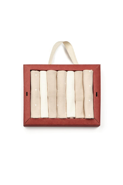 Set de 7 batistute din bumbac pentru bebelusi, BabyCosy, 25cmX25cm, roz