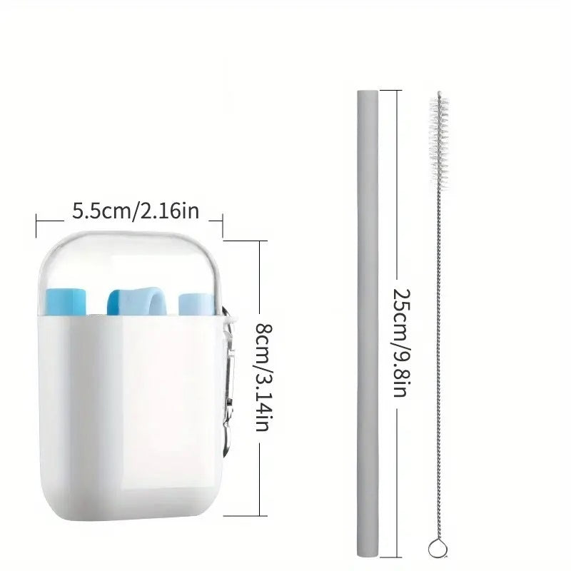 Set de paie portabile reutilizabile din silicon - gri -