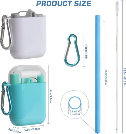 Set de paie portabile reutilizabile din silicon - roz -