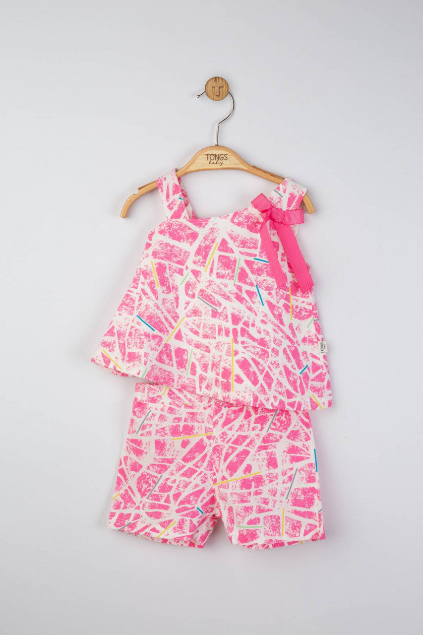Set elegant bluzita de vara cu pantalonasi pentru fetite Mystery, Tongs baby
