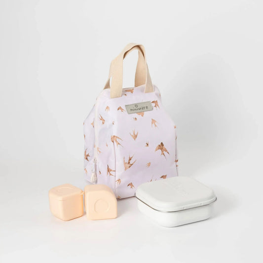 Set geanta termoizolanta Mealtote cu cutie Grow bento, Miniware Ready Go! Bento, 4 piese, Golden Swallow -