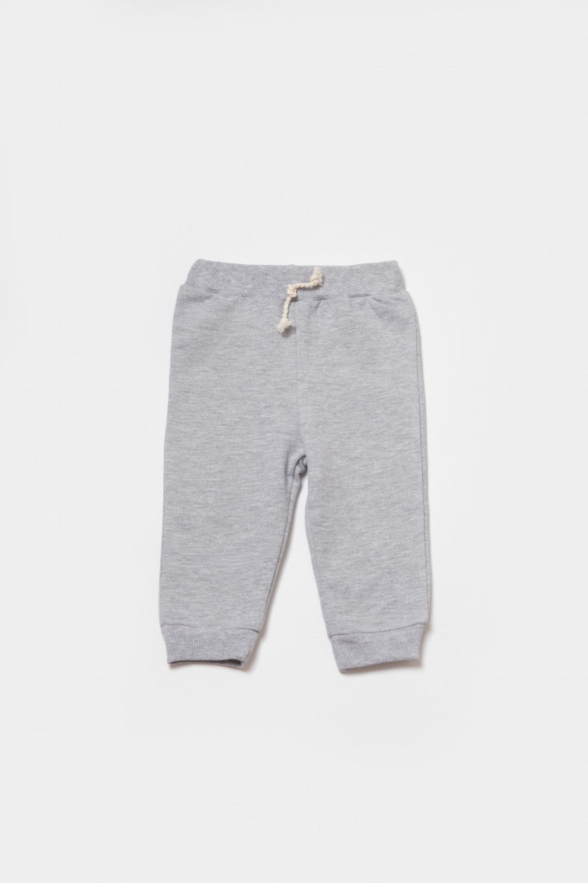 Set hanorac cu gluga si pantaloni, Two thread, 100%bumbac organic - Gri, BabyCosy