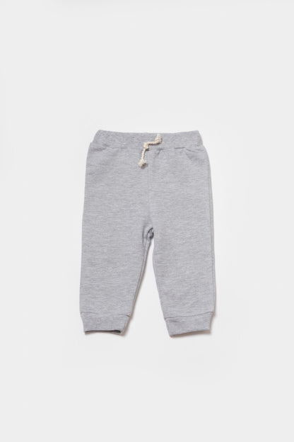 Set hanorac cu gluga si pantaloni, Two thread, 100%bumbac organic - Gri, BabyCosy