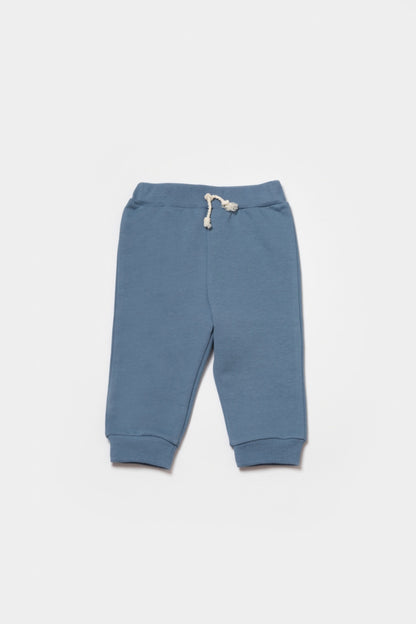 Set hanorac cu gluga si pantaloni, Two thread, 100%bumbac organic - Indigo, BabyCosy