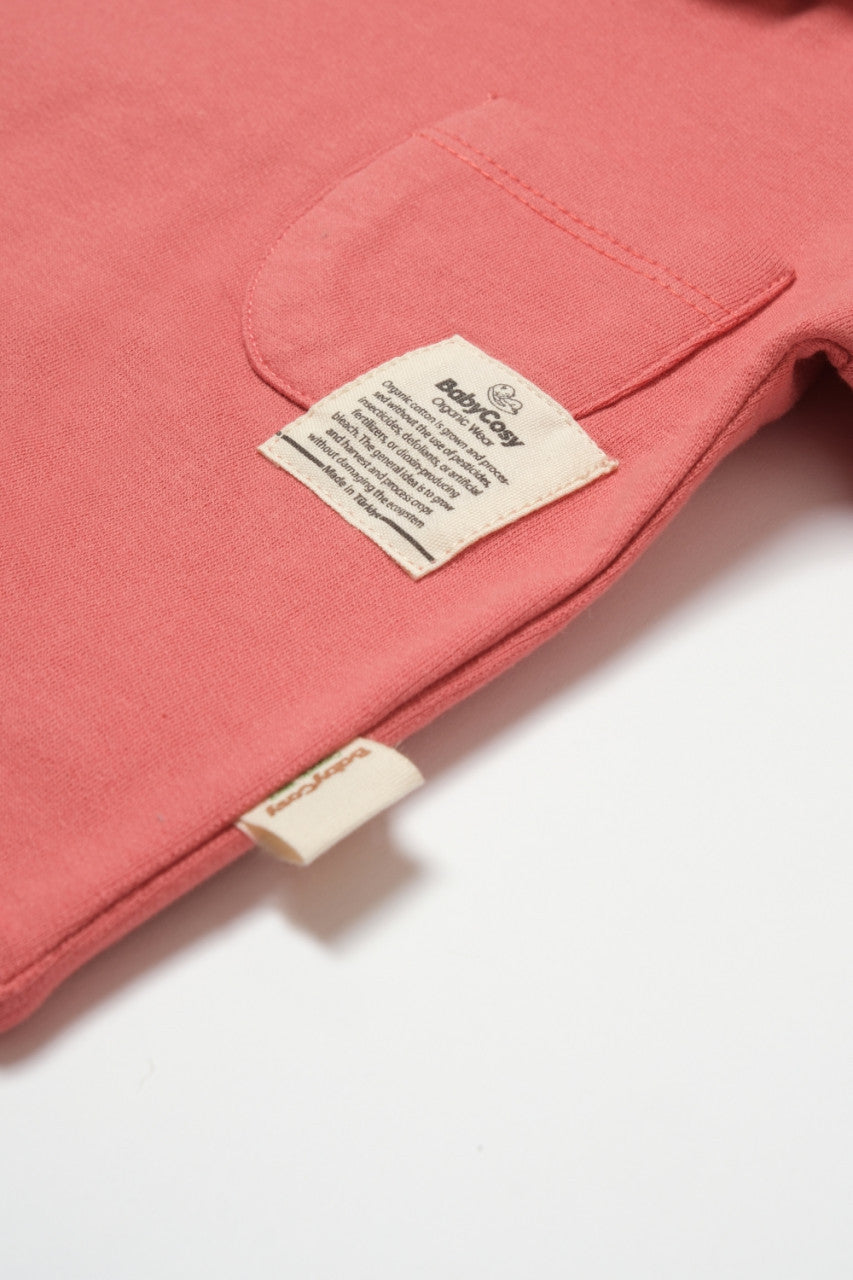 Set hanorac cu gluga si pantaloni, Two thread, 100%bumbac organic - Rose, BabyCosy