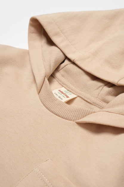 Set hanorac cu gluga si pantaloni, Two thread, 100%bumbac organic - Stone, BabyCosy