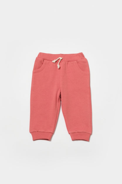 Set hanorac si pantaloni, Two thread, 100%bumbac organic - Rose, BabyCosy