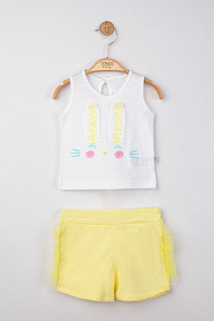 Set maiou de vara cu pantalonasi cu tulle pentru bebelusi , Tongs baby