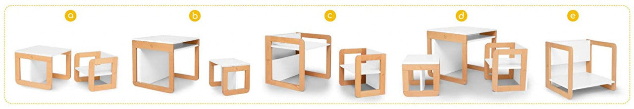 Set mobilier 8in1 Skiddou Mob, Puff catcher, Alb
