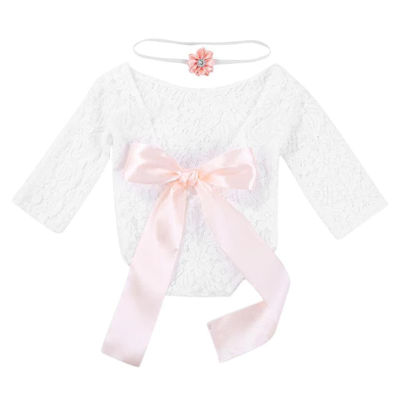 Set pentru poze - body plus bentita pentru nou nascut - Costume sedinta foto