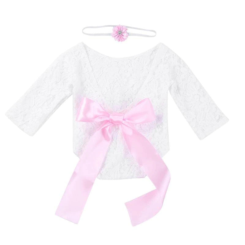 Set pentru poze - body plus bentita pentru nou nascut - Costume sedinta foto