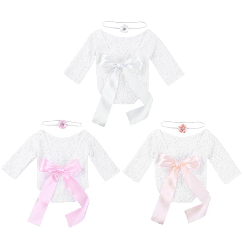 Set pentru poze - body plus bentita pentru nou nascut - Costume sedinta foto