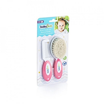 Set pieptan si perie din peri naturali BabyJem