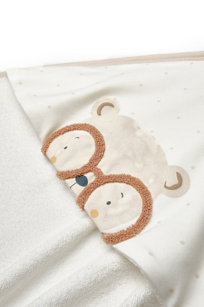 Set prosop cu manusa, 100% bumbac organic, TeddyBear, BabyCosy