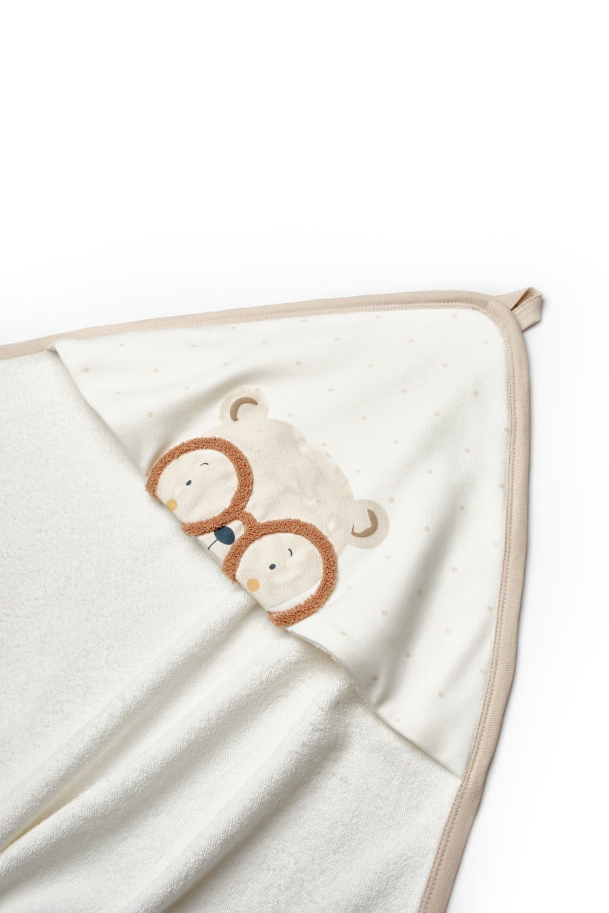 Set prosop cu manusa, 100% bumbac organic, TeddyBear, BabyCosy