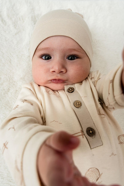 Set salopeta cu caciulita, Lamb, BabyCosy, 100% bumbac organic