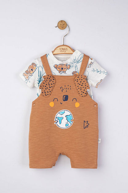 Set salopeta cu tricou de vara pentru bebelusi Koala, Tongs baby
