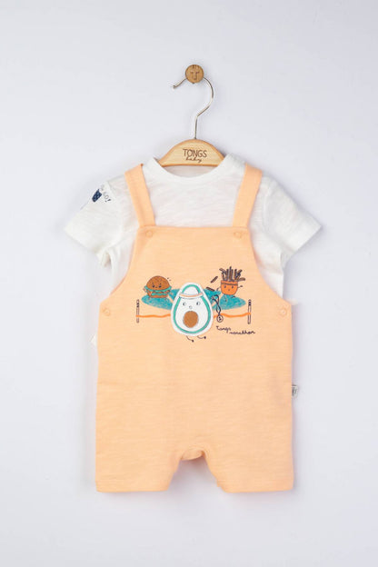 Set salopeta cu tricou de vara pentru bebelusi Marathon, Tongs baby
