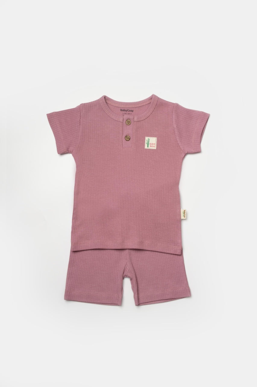 Set tricou cu pantaloni Bamboo, roz, BabyCosy, 50%bumbac+50% bambus