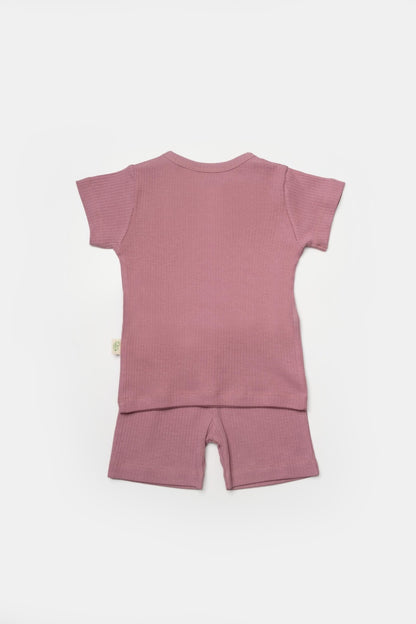Set tricou cu pantaloni Bamboo, roz, BabyCosy, 50%bumbac+50% bambus