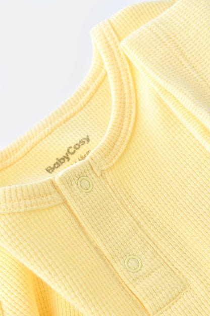 Set tricou cu pantaloni scurti - 100% bumbac organic - Galben, BabyCosy