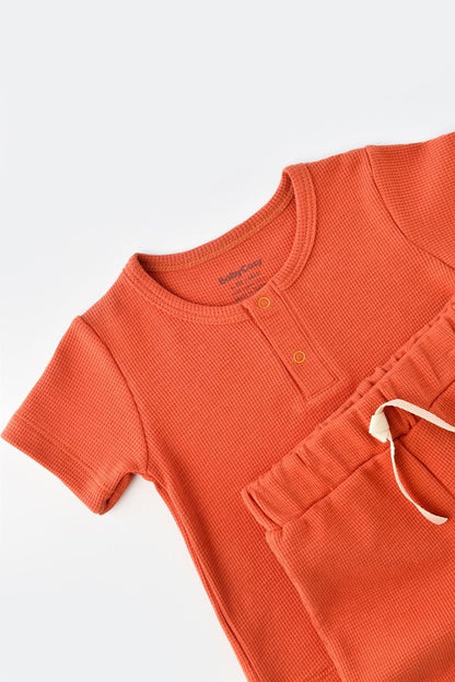Set tricou cu pantaloni scurti - 100% bumbac organic - Scortisoara, BabyCosy