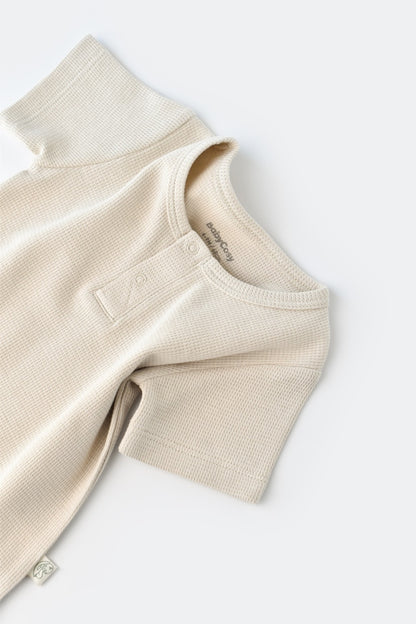 Set tricou cu pantaloni scurti - 100% bumbac organic - Stone, BabyCosy