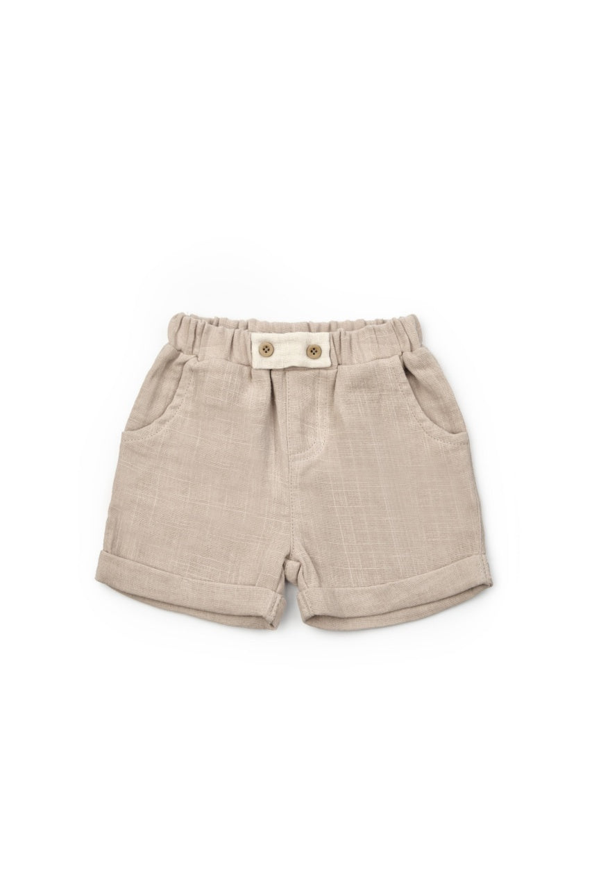 Set tricou cu pantaloni scurti TeddyBear, 100% bumbac organic, BabyCosy