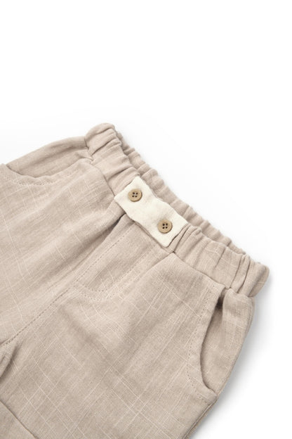 Set tricou cu pantaloni scurti TeddyBear, 100% bumbac organic, BabyCosy