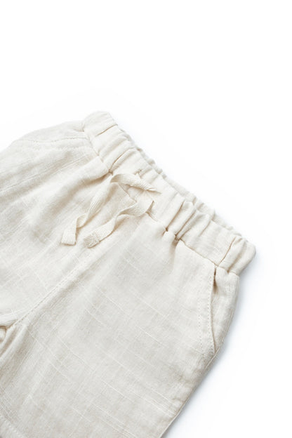 Set tricou maro cu pantaloni scurti TeddyBear, 100% bumbac organic, BabyCosy
