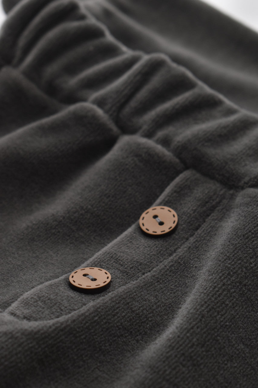 Set Ursulet cu bluzita cu fermoar si gluga si pantaloni lungi din 80%bumbac organic si 20% poliester - Antracit, BabyCosy