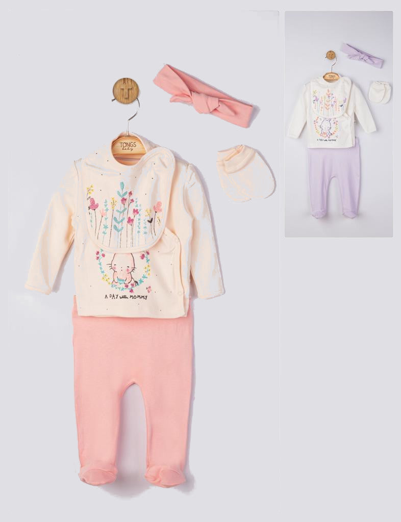 Setul 5 piese nou nascut Bunny, Tongs baby