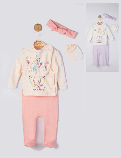 Setul 5 piese nou nascut Bunny, Tongs baby
