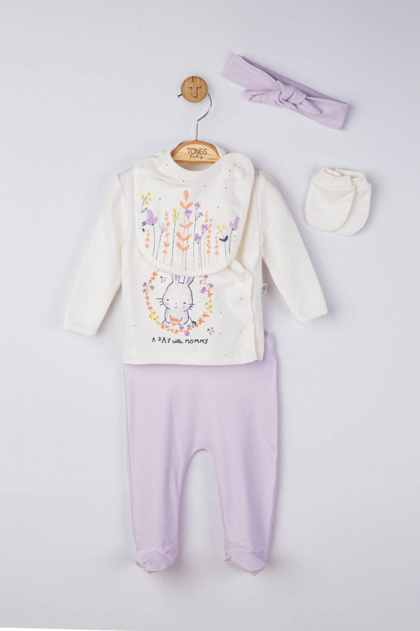 Setul 5 piese nou nascut Bunny, Tongs baby
