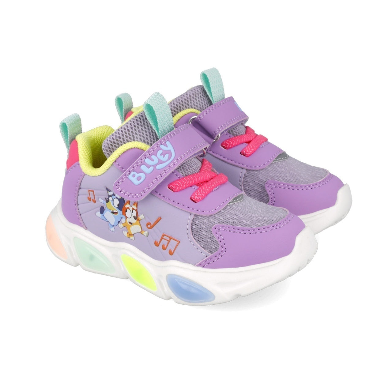 Sneakers Bluey cu luminite Garvalin 251856, roz