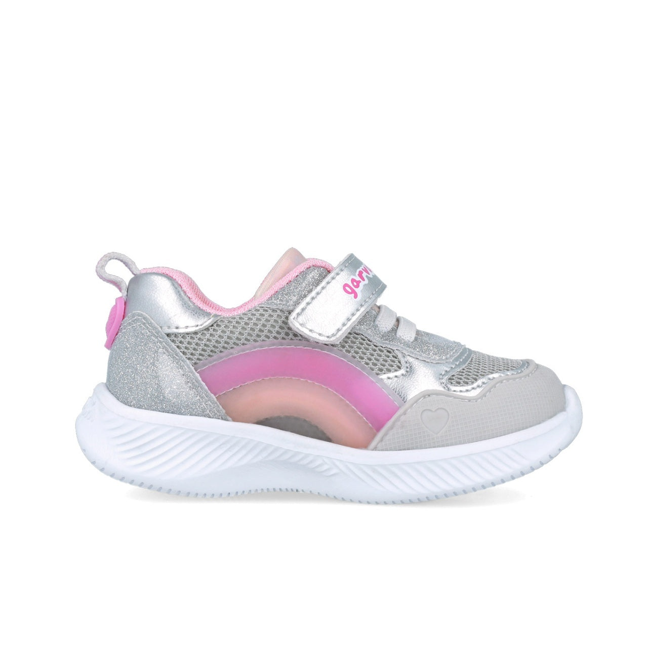 Sneakers cu leduri si curcubeu Garvalin 252801, argintiu