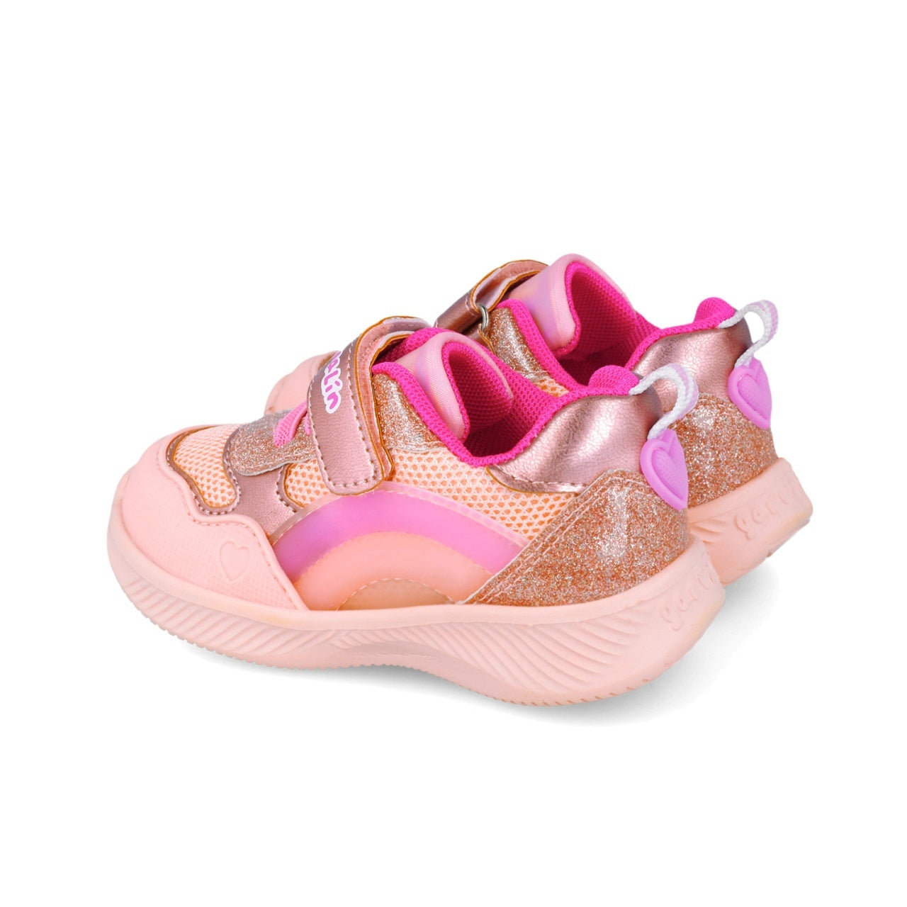 Sneakers cu leduri si curcubeu Garvalin 252801, roz